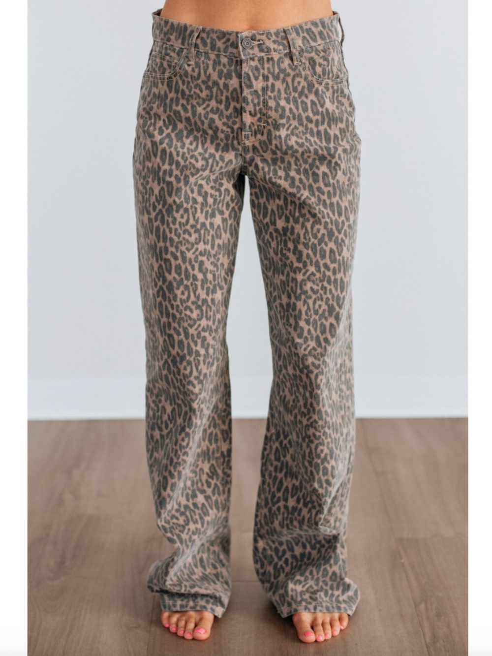 Hidden Jeans Alyx High Rise Baggy Jean Cheetah